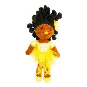 Lewa Wearing Yellow Tutu from Ms Kenya Doll Custom-Made Collection